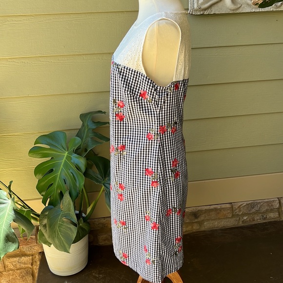 Karl Lagerfeld Floral Gingham Shift Dress - Picture 5 of 12